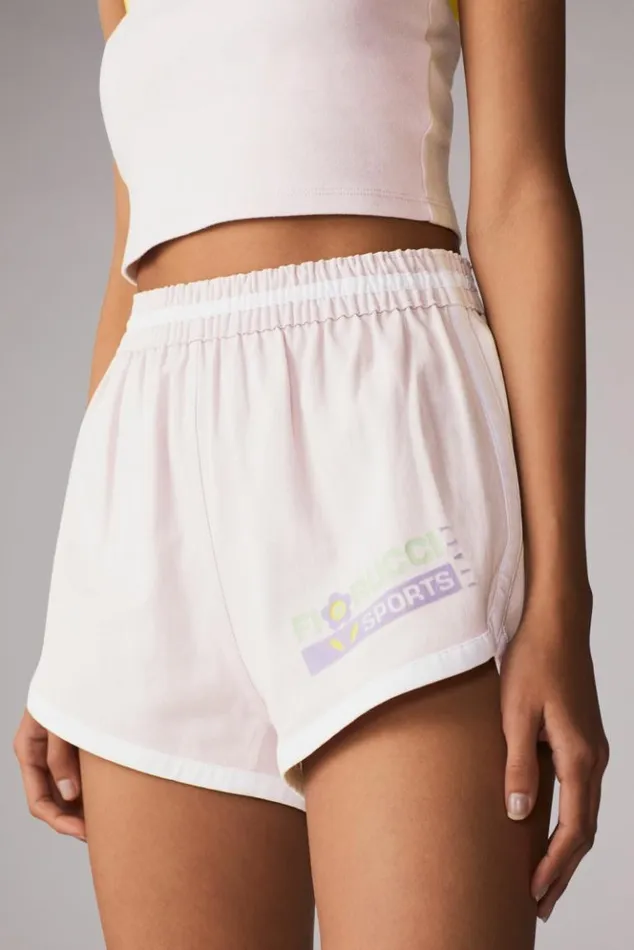 Women Fiorucci Sports Italy Logo Shorts Lilac Purple Women Fiorucci Sports Italy Logo Shorts Lilac Purple