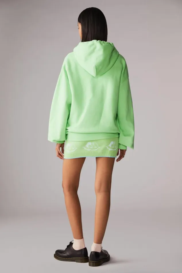 Women Fiorucci Squiggle Logo Hoodie Green Green Women Fiorucci Squiggle Logo Hoodie Green Green
