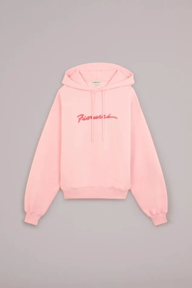 Women Fiorucci Squiggle Logo Hoodie Pink Pink Women Fiorucci Squiggle Logo Hoodie Pink Pink