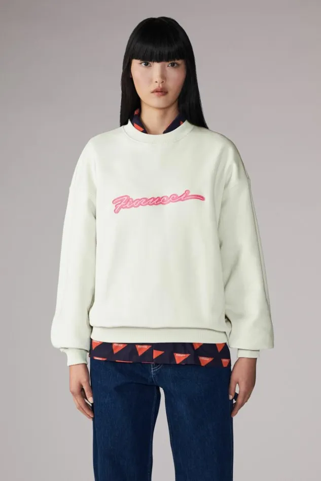 Women Fiorucci Squiggle Logo Sweatshirt Green Green Women Fiorucci Squiggle Logo Sweatshirt Green Green