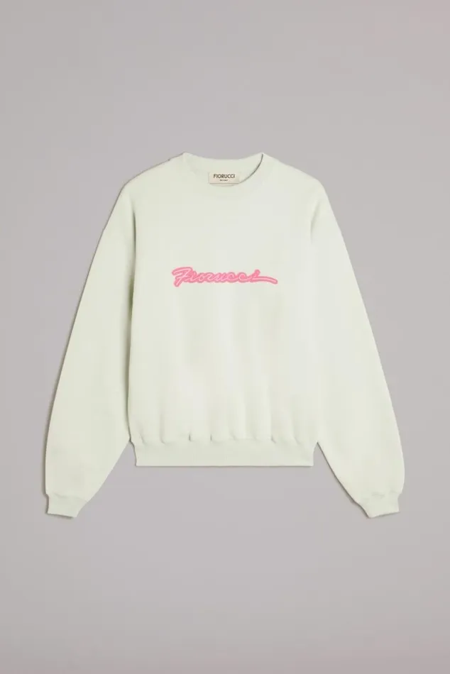 Women Fiorucci Squiggle Logo Sweatshirt Green Green Women Fiorucci Squiggle Logo Sweatshirt Green Green