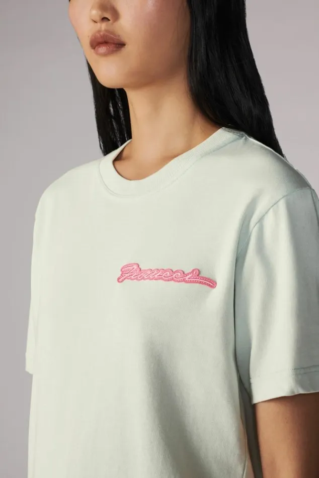 Women Fiorucci Squiggle Logo TShirt Green Green Women Fiorucci Squiggle Logo TShirt Green Green