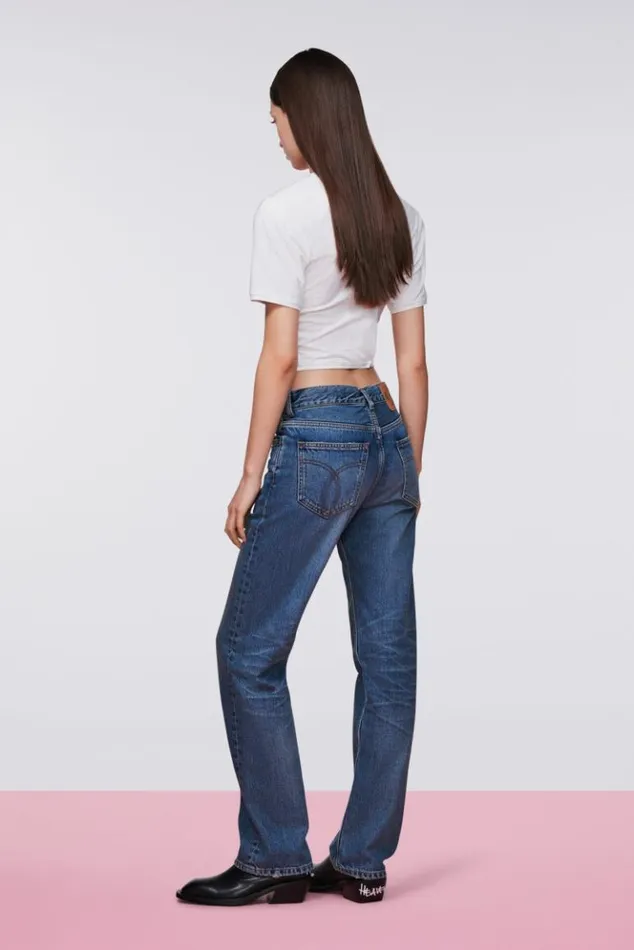 Women Fiorucci Straight Fit Jeans Mid Blue Mid Blue Women Fiorucci Straight Fit Jeans Mid Blue Mid Blue