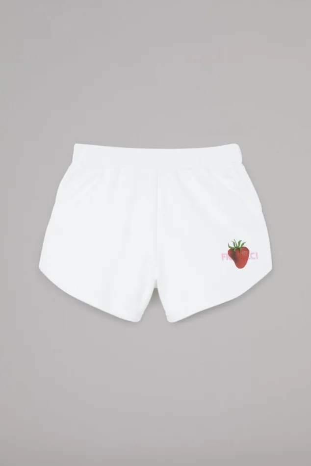 Women Fiorucci Strawberry Logo Shorts White White Women Fiorucci Strawberry Logo Shorts White White