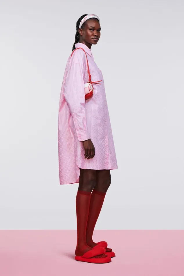 Women Fiorucci Stripe Midi Shirt Dress Pink Pink Women Fiorucci Stripe Midi Shirt Dress Pink Pink
