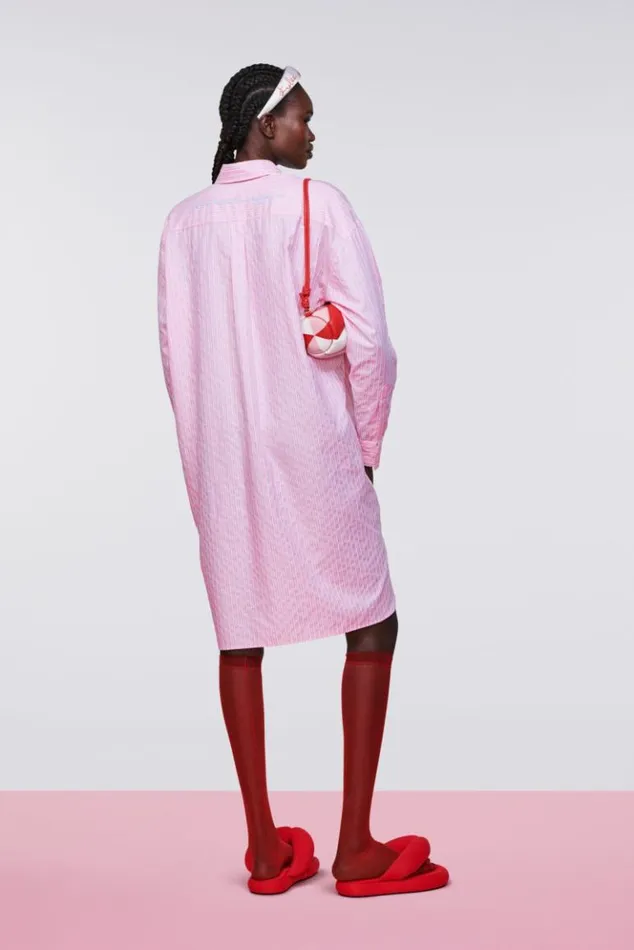 Women Fiorucci Stripe Midi Shirt Dress Pink Pink Women Fiorucci Stripe Midi Shirt Dress Pink Pink