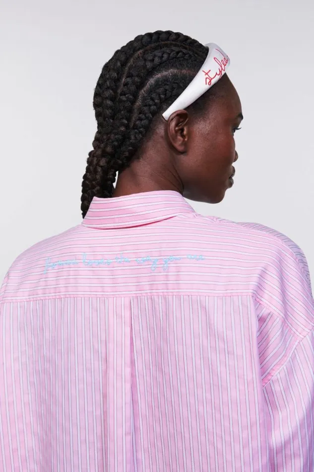 Women Fiorucci Stripe Midi Shirt Dress Pink Pink Women Fiorucci Stripe Midi Shirt Dress Pink Pink