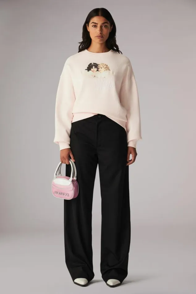 Women Fiorucci Unisex Angels Logo Sweatshirt Pink Pink