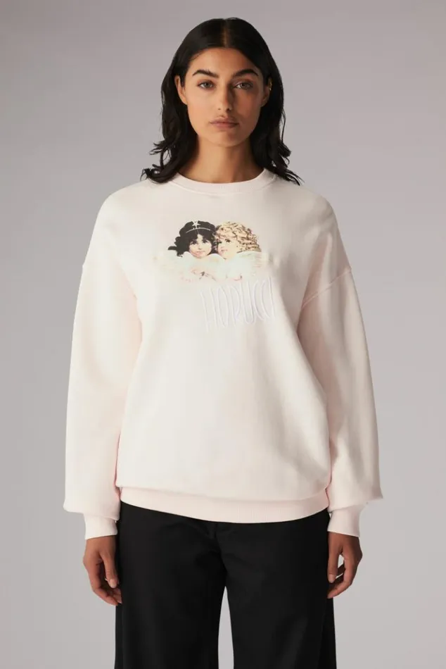 Women Fiorucci Unisex Angels Logo Sweatshirt Pink Pink Women Fiorucci Unisex Angels Logo Sweatshirt Pink Pink