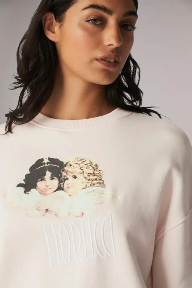 Women Fiorucci Unisex Angels Logo Sweatshirt Pink Pink Women Fiorucci Unisex Angels Logo Sweatshirt Pink Pink