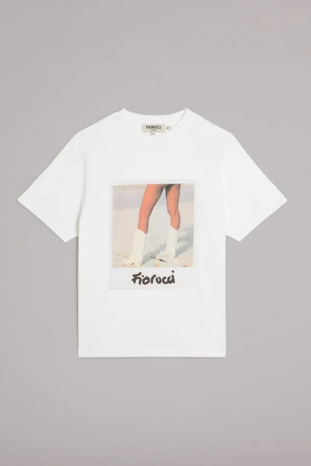 Women Fiorucci Unisex Graphic Polaroid TShirt White White