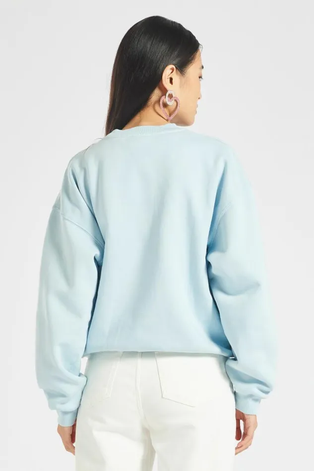 Women Fiorucci Vintage Angels Sweatshirt Pale Blue Pale Blue Women Fiorucci Vintage Angels Sweatshirt Pale Blue Pale Blue