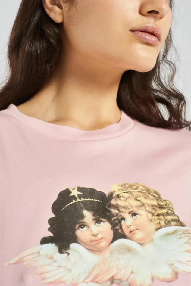 Women Fiorucci Vintage Angels TShirt Dusty Pink Pink Women Fiorucci Vintage Angels TShirt Dusty Pink Pink