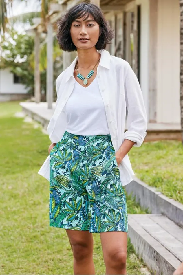 Women Flavia Linen Blend Shorts Sapphire Soft Surroundings Pants Women Flavia Linen Blend Shorts Sapphire Soft Surroundings Pants