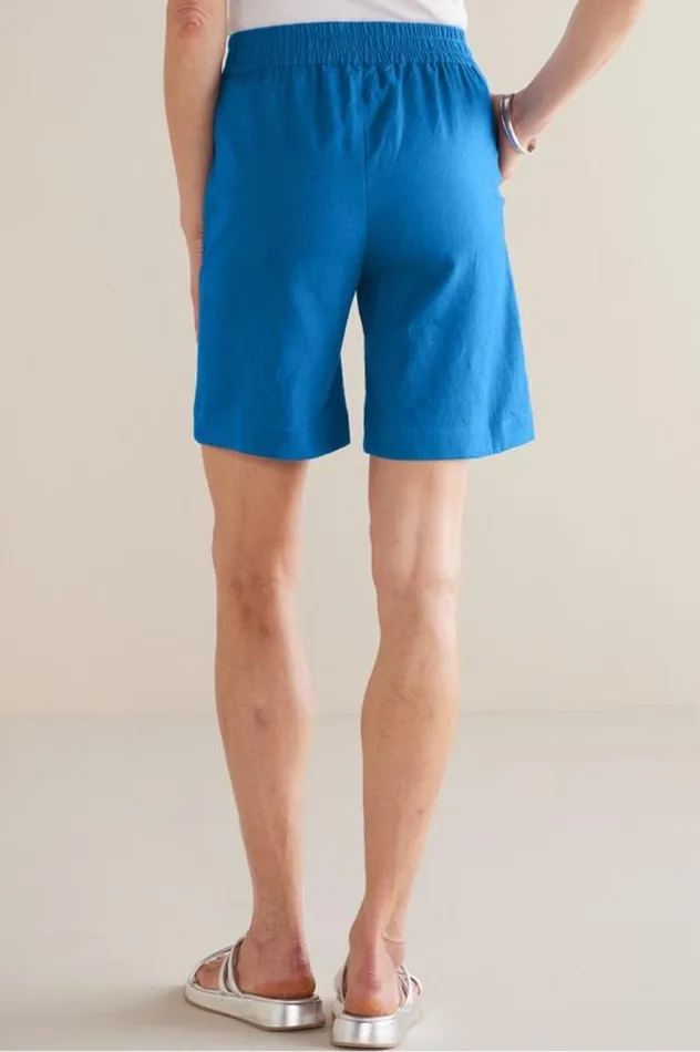 Women Flavia Linen Blend Shorts Sapphire Soft Surroundings Pants Women Flavia Linen Blend Shorts Sapphire Soft Surroundings Pants