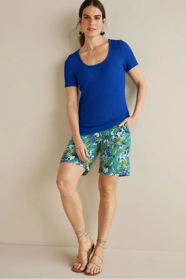 Women Flavia Linen Blend Shorts Sapphire Soft Surroundings Pants Women Flavia Linen Blend Shorts Sapphire Soft Surroundings Pants