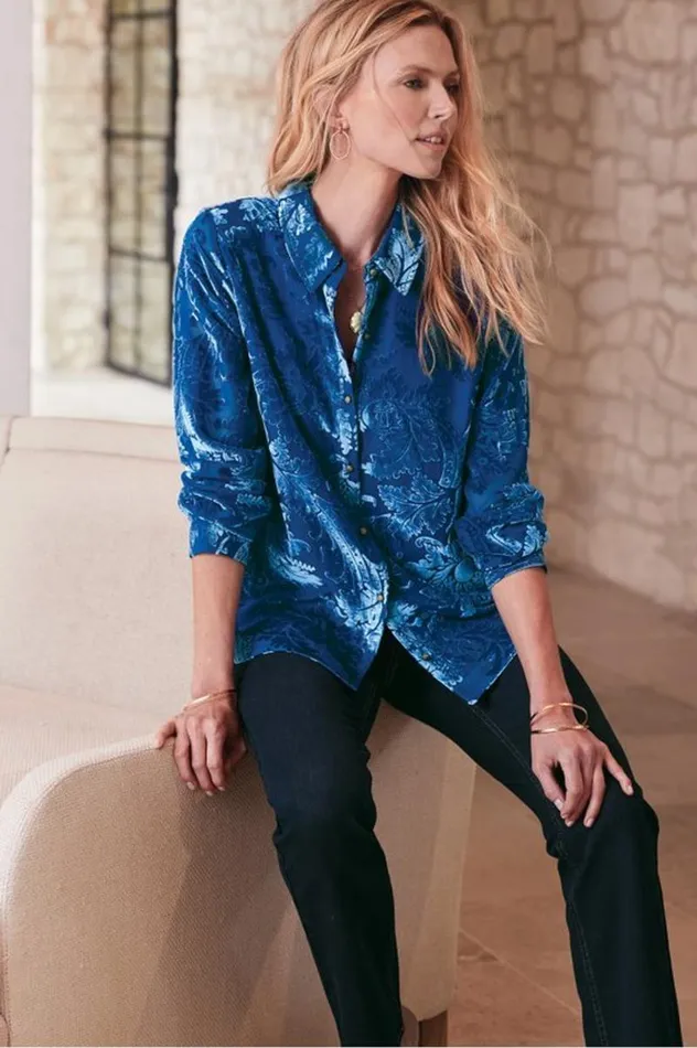 Women Floreat Velvet Shirt Purple Wine Soft Surroundings Tops Women Floreat Velvet Shirt Purple Wine Soft Surroundings Tops