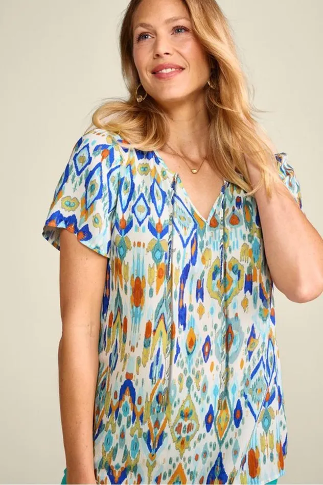 Women Francesca Top Menara Ikat Soft Surroundings Tops Women Francesca Top Menara Ikat Soft Surroundings Tops