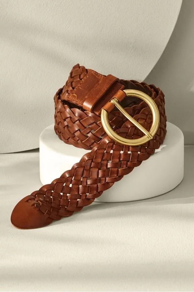 Women Freya Braided Belt Brown Soft Surroundings Belts