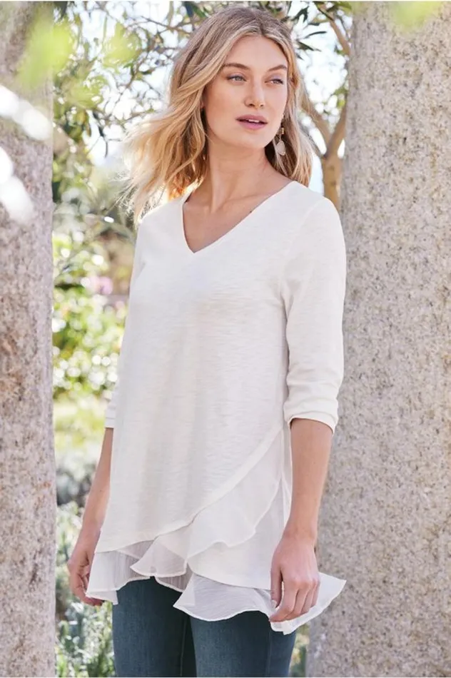 Women Grace Top Ivory Pearl Soft Surroundings Tops
