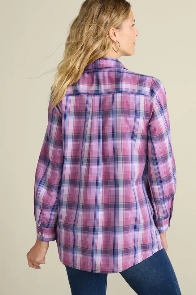 Women Gracie Embroidered Plaid Big Shirt Bay Area Plaid Soft Surroundings Tops Women Gracie Embroidered Plaid Big Shirt Bay Area Plaid Soft Surroundings Tops