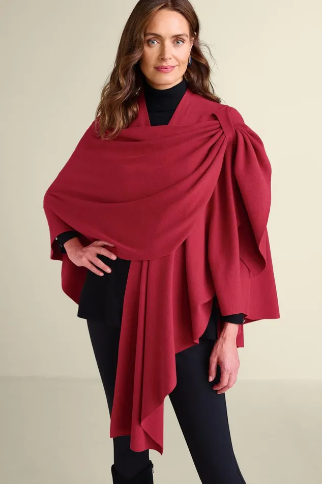 Women Grecian Crossbody Wrap Rio Red Soft Surroundings Scarves and Wraps