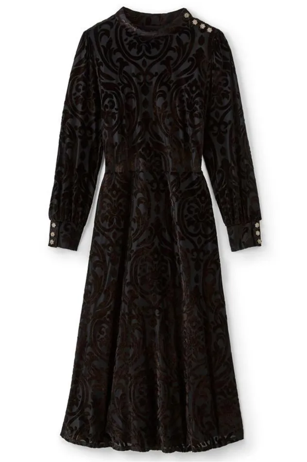 Women Hadley Velvet Dress Black Abstract Soft Surroundings Dresses Women Hadley Velvet Dress Black Abstract Soft Surroundings Dresses