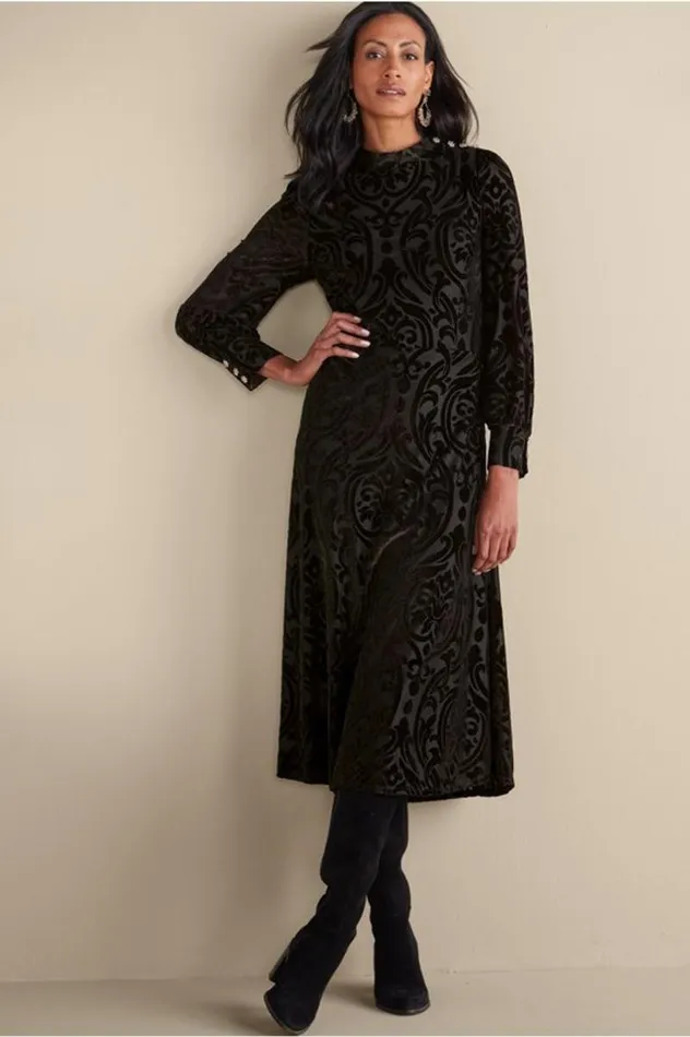 Women Hadley Velvet Dress Black Abstract Soft Surroundings Dresses Women Hadley Velvet Dress Black Abstract Soft Surroundings Dresses