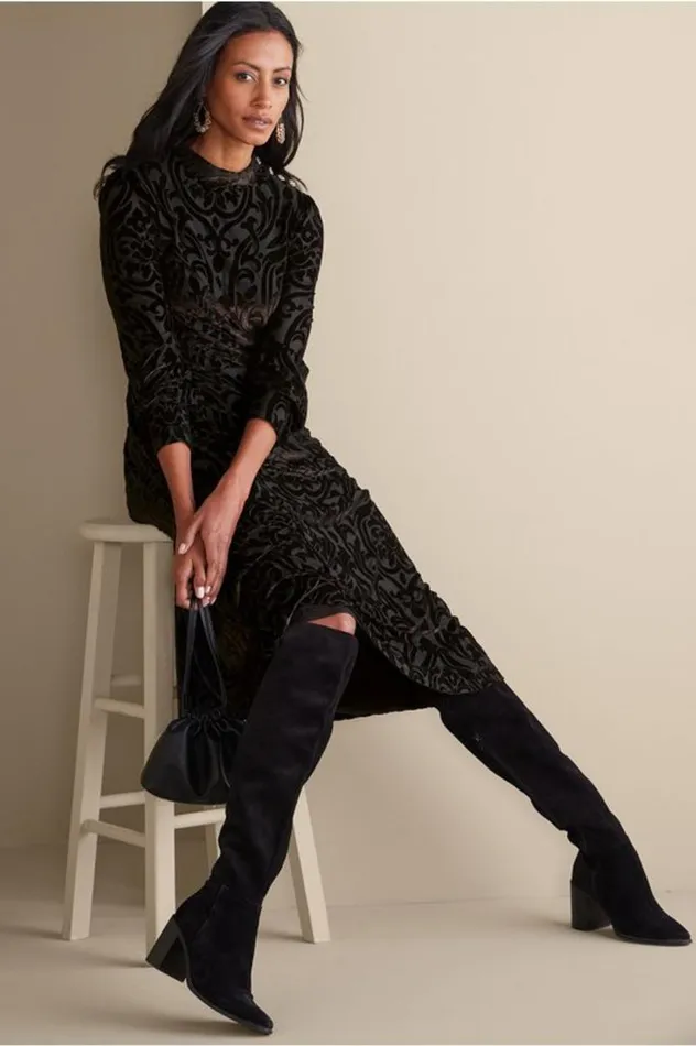 Women Hadley Velvet Dress Black Abstract Soft Surroundings Dresses Women Hadley Velvet Dress Black Abstract Soft Surroundings Dresses