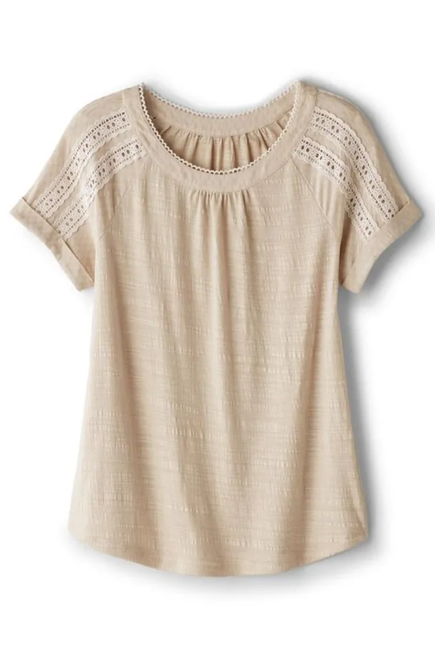 Women Halle Short Sleeve Top Light Taupe Soft Surroundings Tops Women Halle Short Sleeve Top Light Taupe Soft Surroundings Tops