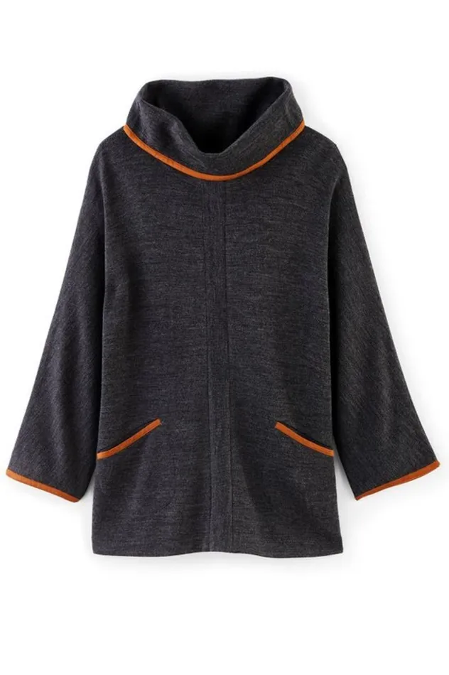 Women Hanna Convertible Tunic Charcoal Heather Soft Surroundings Tops Women Hanna Convertible Tunic Charcoal Heather Soft Surroundings Tops