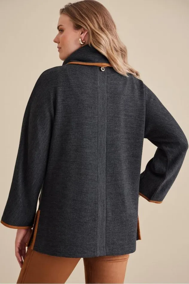 Women Hanna Convertible Tunic Charcoal Heather Soft Surroundings Tops Women Hanna Convertible Tunic Charcoal Heather Soft Surroundings Tops