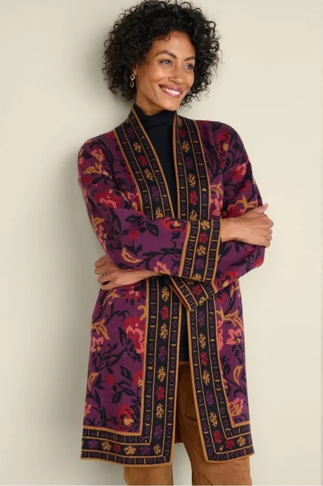 Women Haven Jacquard Cardigan Winter Garden Jacquard Soft Surroundings Tops Women Haven Jacquard Cardigan Winter Garden Jacquard Soft Surroundings Tops