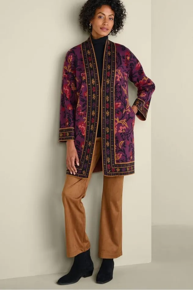 Women Haven Jacquard Cardigan Winter Garden Jacquard Soft Surroundings Tops Women Haven Jacquard Cardigan Winter Garden Jacquard Soft Surroundings Tops