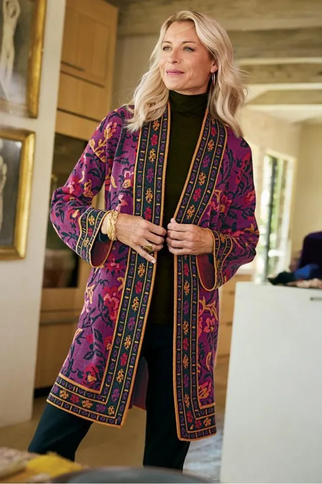 Women Haven Jacquard Cardigan Winter Garden Jacquard Soft Surroundings Tops Women Haven Jacquard Cardigan Winter Garden Jacquard Soft Surroundings Tops