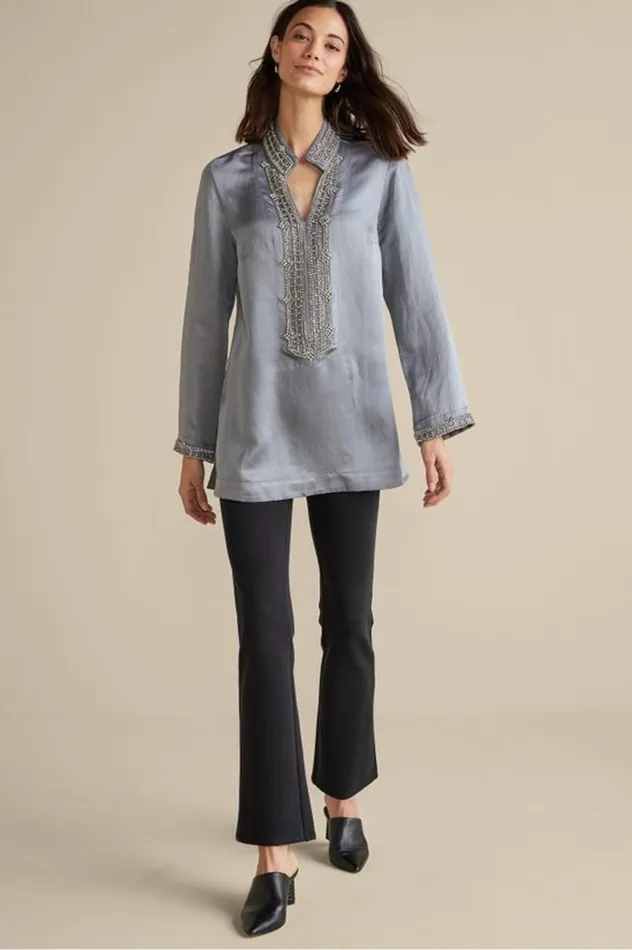 Women Icon Colette Tunic Moroccan Embellishment Soft Surroundings Tops Women Icon Colette Tunic Moroccan Embellishment Soft Surroundings Tops