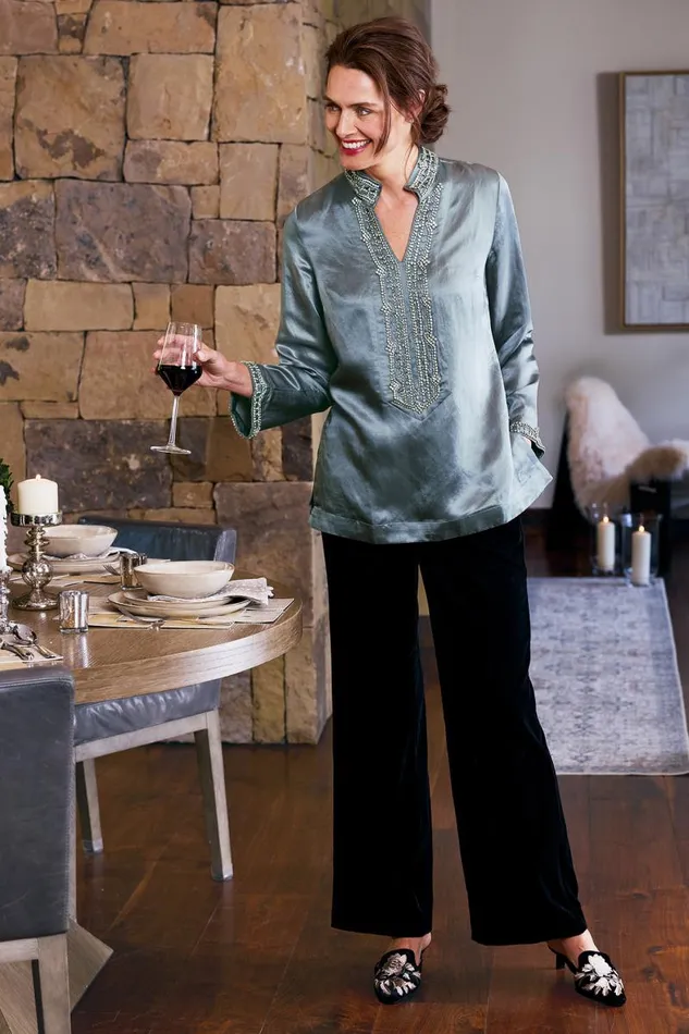 Women Icon Colette Tunic Moroccan Embellishment Soft Surroundings Tops Women Icon Colette Tunic Moroccan Embellishment Soft Surroundings Tops