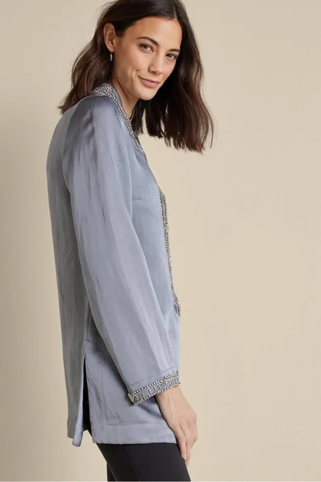 Women Icon Colette Tunic Moroccan Embellishment Soft Surroundings Tops Women Icon Colette Tunic Moroccan Embellishment Soft Surroundings Tops
