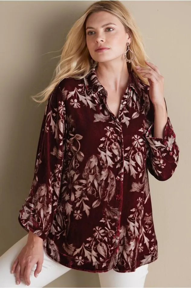 Women Icon Silk Velvet Poets Tunic Shirt Chalet Lace Wine Soft Surroundings Tops Women Icon Silk Velvet Poets Tunic Shirt Chalet Lace Wine Soft Surroundings Tops