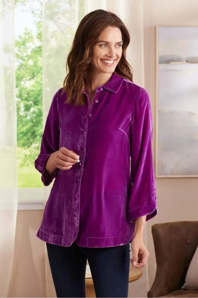 Women Icon Silk Velvet Poets Tunic Shirt Chalet Lace Wine Soft Surroundings Tops Women Icon Silk Velvet Poets Tunic Shirt Chalet Lace Wine Soft Surroundings Tops