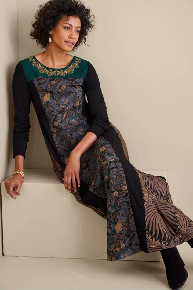 Women Icon Sultana Dress Stormy Black Multi Soft Surroundings Dresses Women Icon Sultana Dress Stormy Black Multi Soft Surroundings Dresses