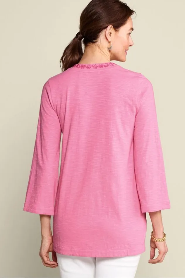 Women Ingrid Embroidered Tunic Azalea Pink Soft Surroundings Tops Women Ingrid Embroidered Tunic Azalea Pink Soft Surroundings Tops