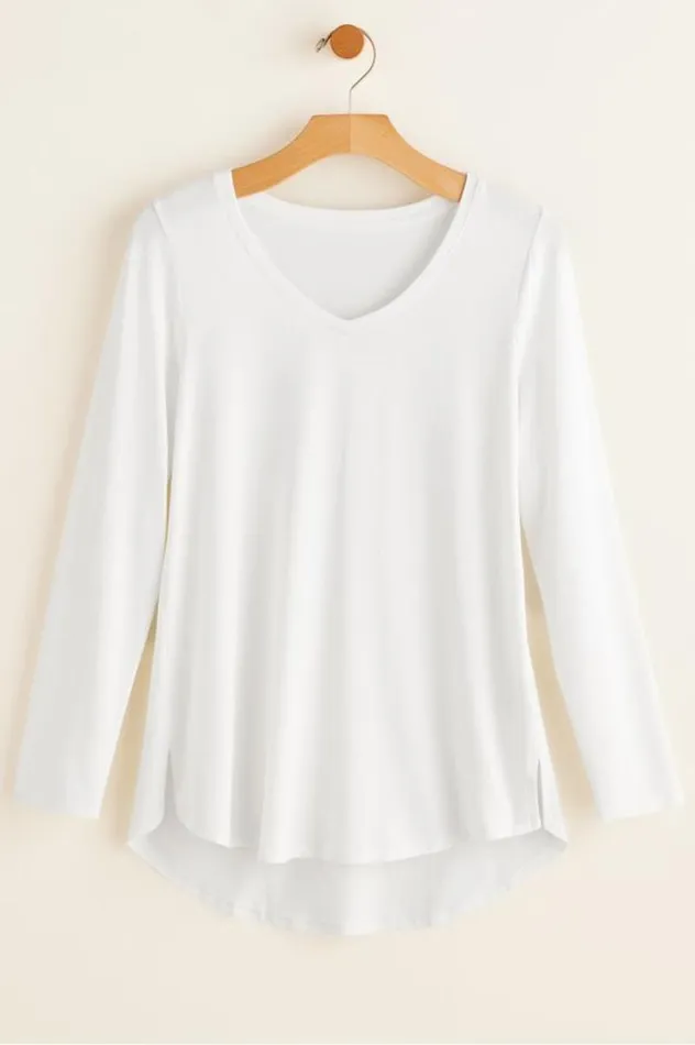 Women Isabel Pima Long Sleeve Tee Black Soft Surroundings Tops Women Isabel Pima Long Sleeve Tee Black Soft Surroundings Tops