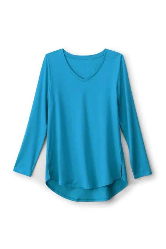 Women Isabel Pima Long Sleeve Tee Black Soft Surroundings Tops Women Isabel Pima Long Sleeve Tee Black Soft Surroundings Tops