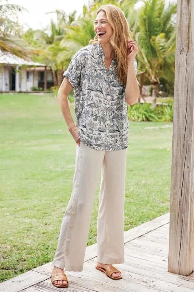 Women Ivy Shirt Blackwhite Palmanimal P Soft Surroundings Tops Women Ivy Shirt Blackwhite Palmanimal P Soft Surroundings Tops