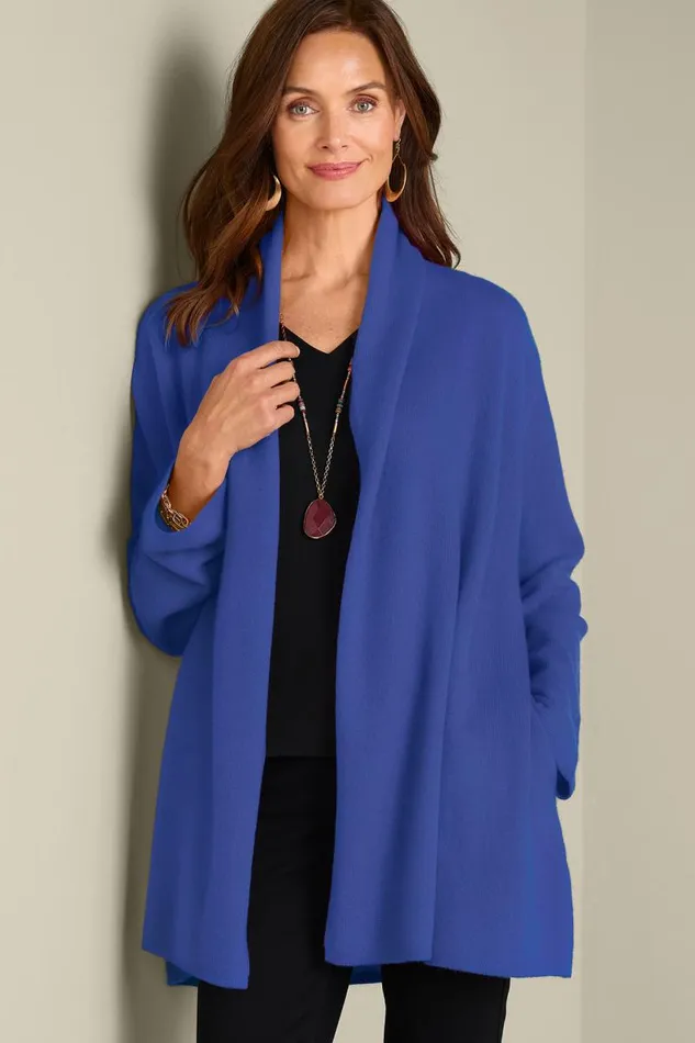Women Izzy Cashmere Long Cardigan Bluing Soft Surroundings Tops Women Izzy Cashmere Long Cardigan Bluing Soft Surroundings Tops