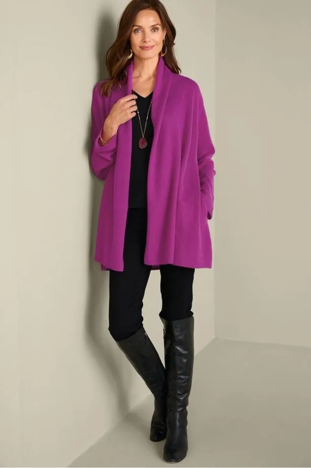 Women Izzy Cashmere Long Cardigan Bluing Soft Surroundings Tops Women Izzy Cashmere Long Cardigan Bluing Soft Surroundings Tops