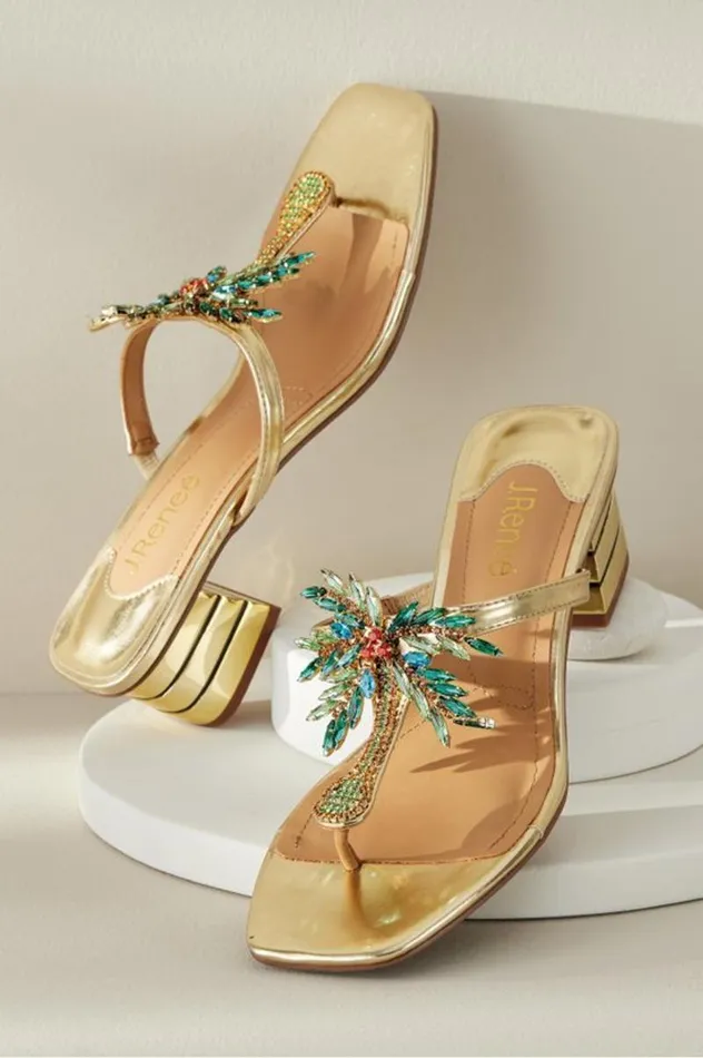 Women J Renee Palmy Slide Sandal Goldmulti Soft Surroundings Shoes