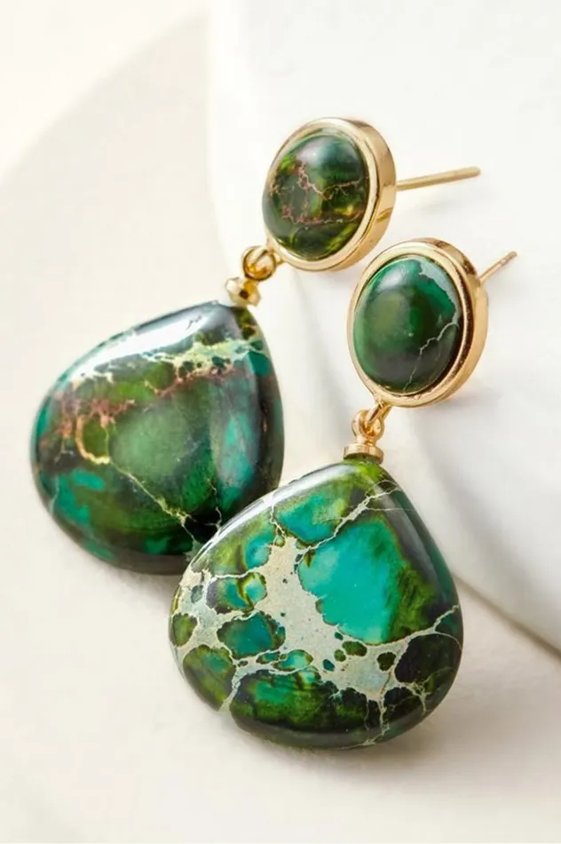 Women Jayda Drop Earrings Green Soft Surroundings Jewelry