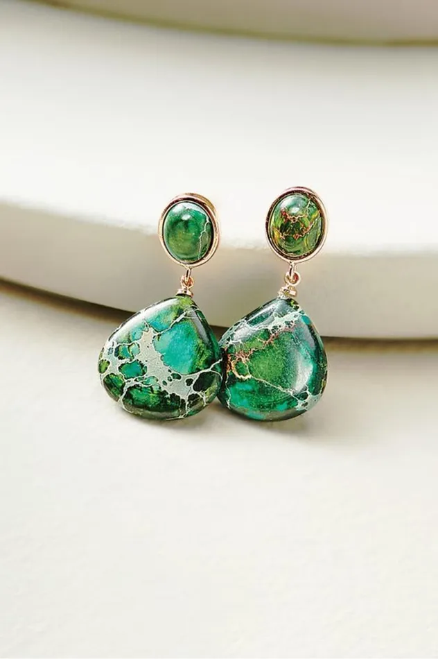 Women Jayda Drop Earrings Green Soft Surroundings Jewelry Women Jayda Drop Earrings Green Soft Surroundings Jewelry